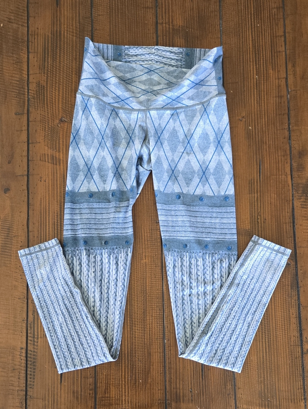 Niyama Sol Blue Heather Leggings with Dark Blue Stitching